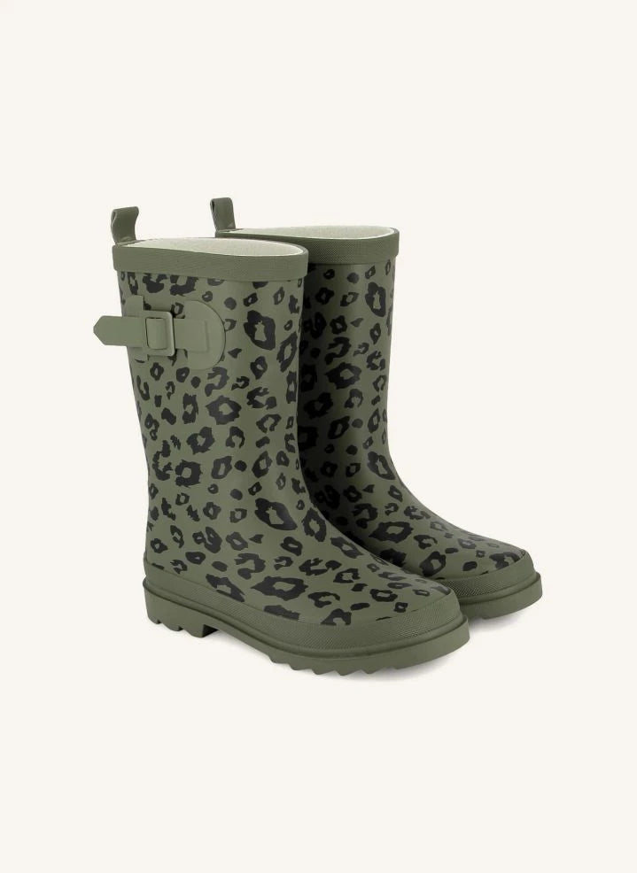 Bonton - Picker Hi Leopar Botas de lluvia | Caqui