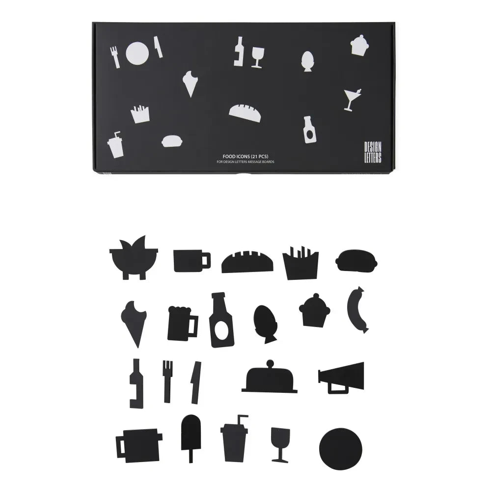 Design Letters - Símbolos de alimentos para tablero de mensajes - Juego de 21