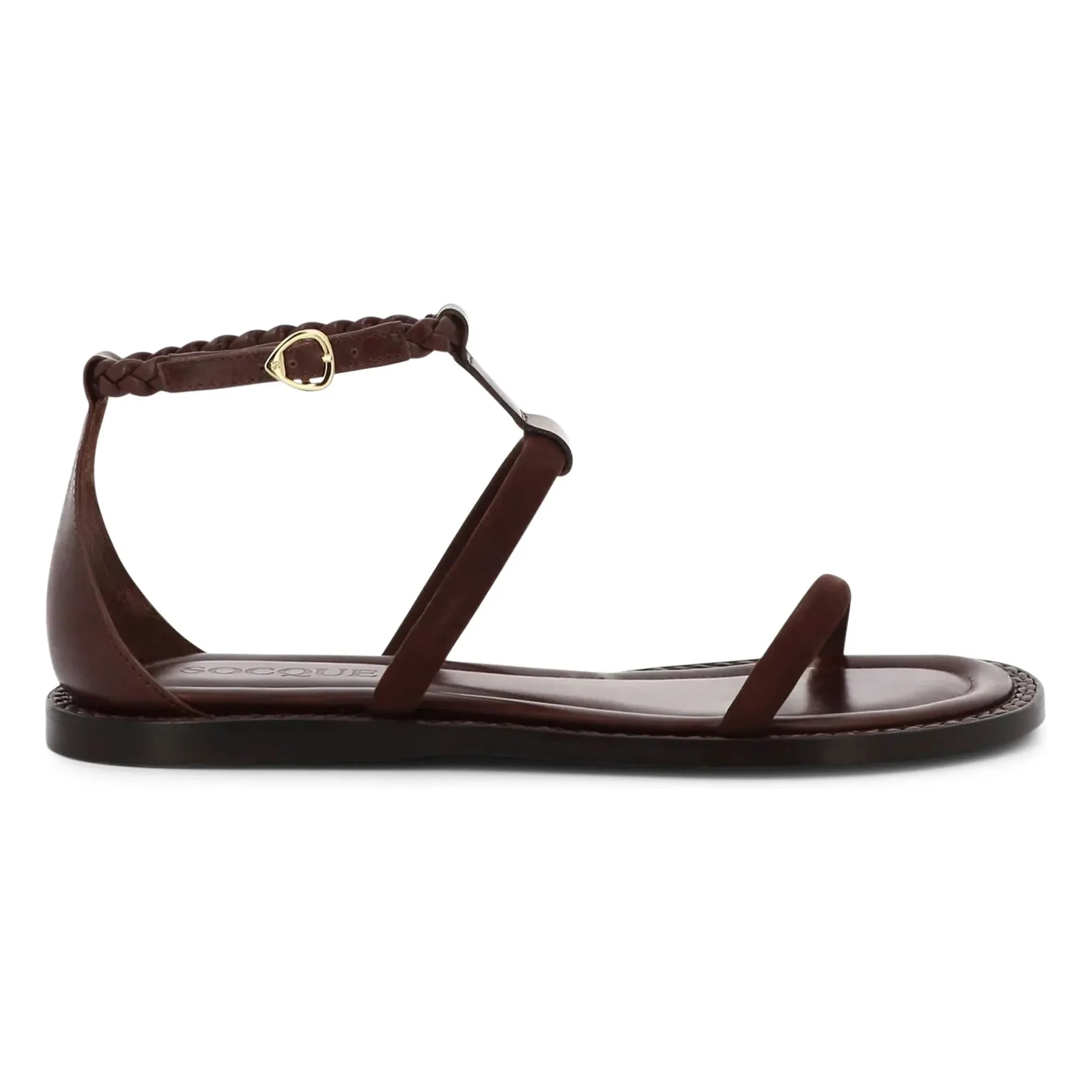 Socque Paris - Sandalias de cuero Palma | Chocolate