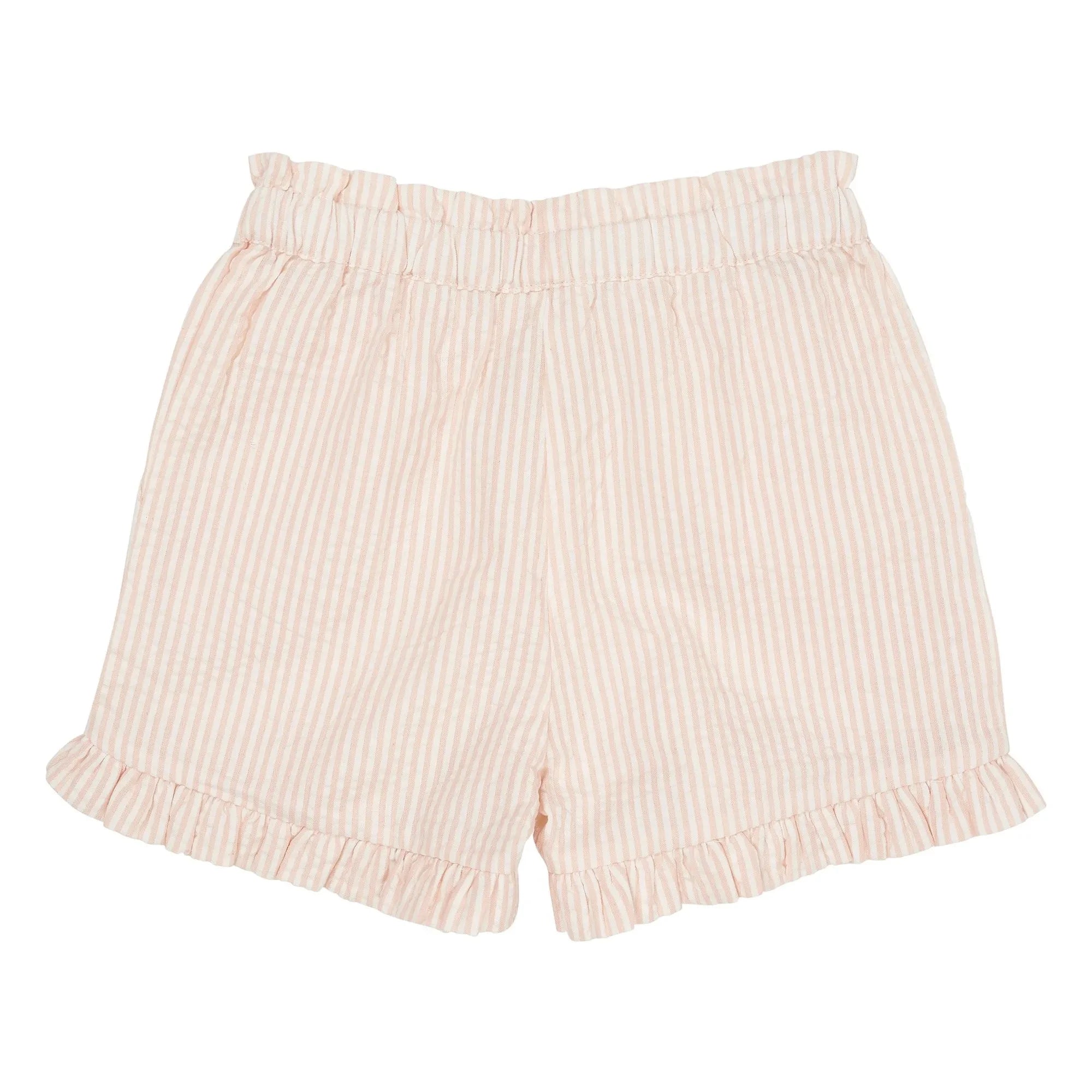 Copenhagen Colors - Pantalones cortos de algodón orgánico a rayas para niñas | Lichee Pink