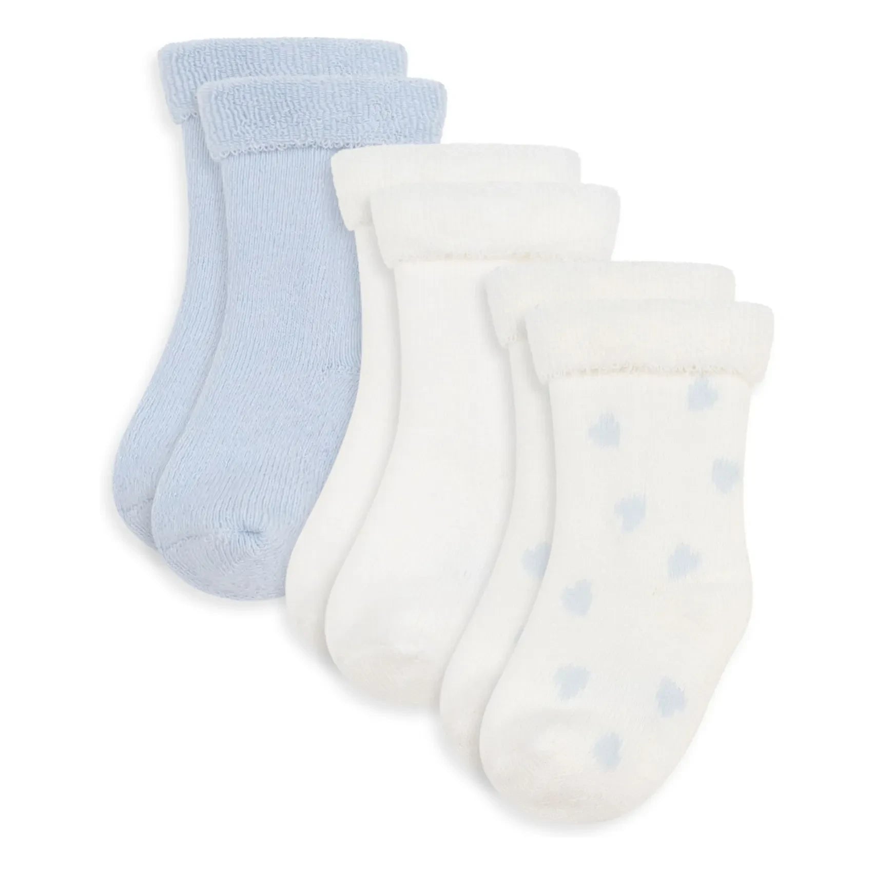 Petit Bateau - Set de 3 pares de calcetines de corazón de rizo de algodón orgánico | Blanco