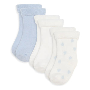 Petit Bateau - Set de 3 pares de calcetines de corazón de rizo de algodón orgánico | Blanco