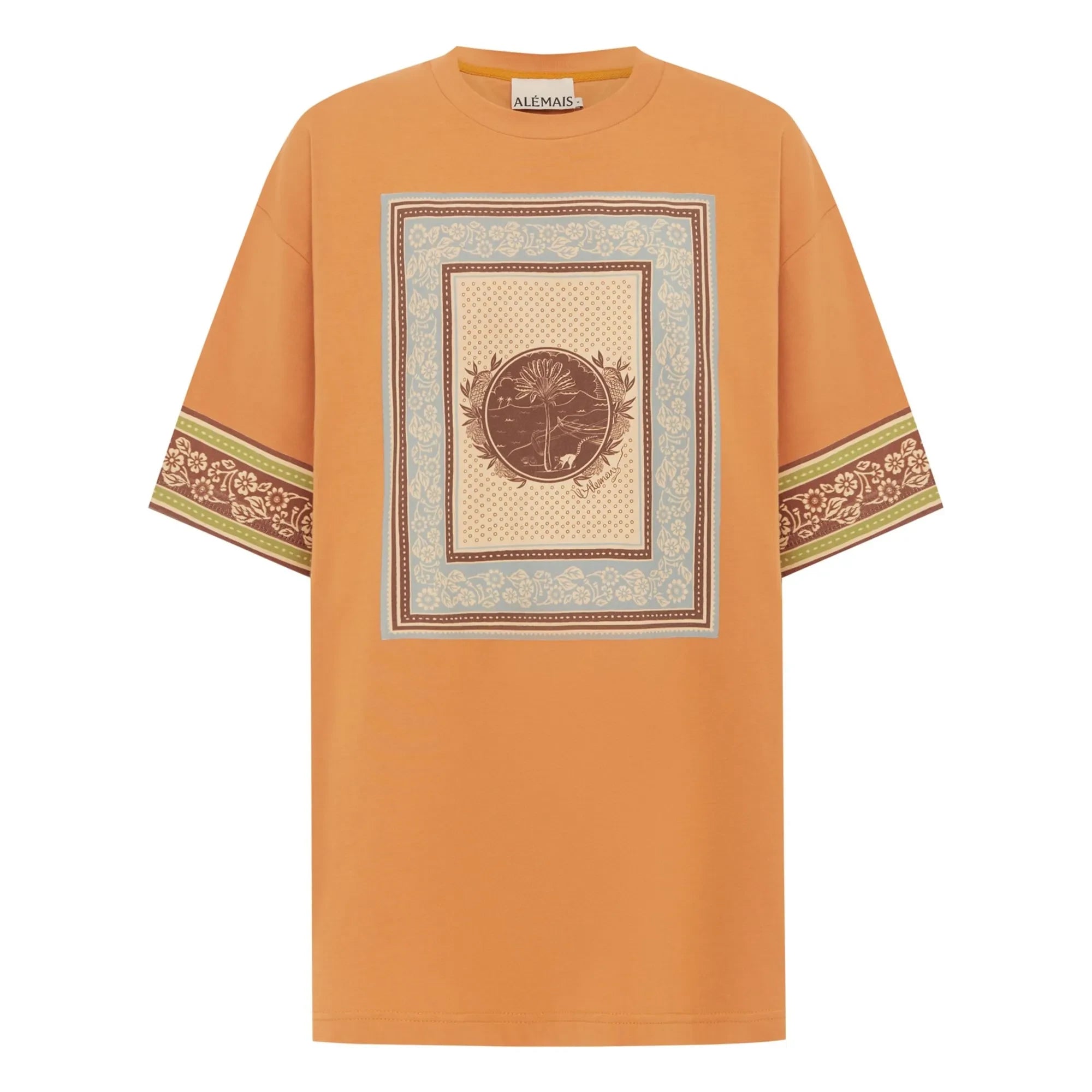 Alémais - Camiseta de algodón orgánico Alberta | Naranja