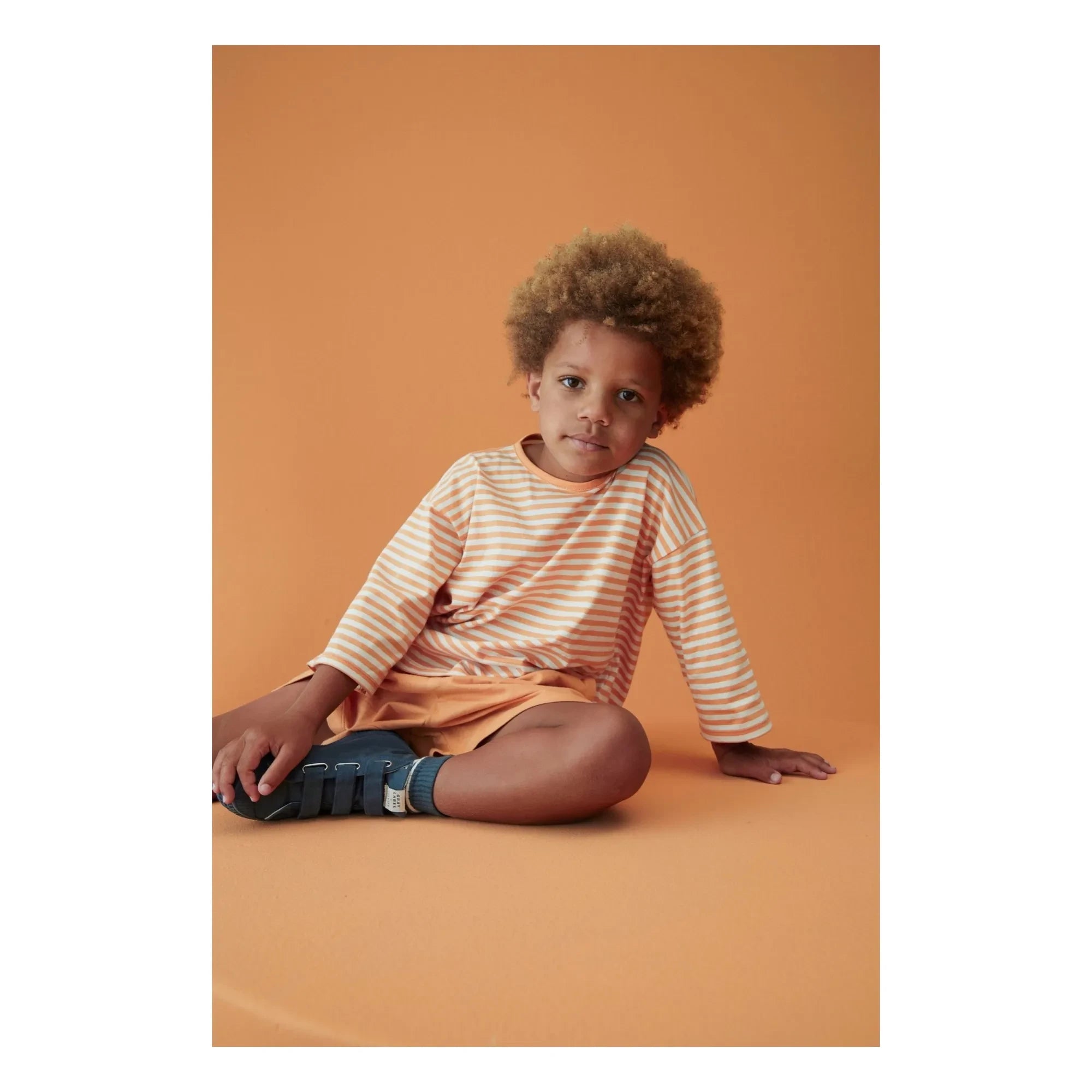 Gray Label - Camiseta de algodón orgánico a rayas | Albaricoque