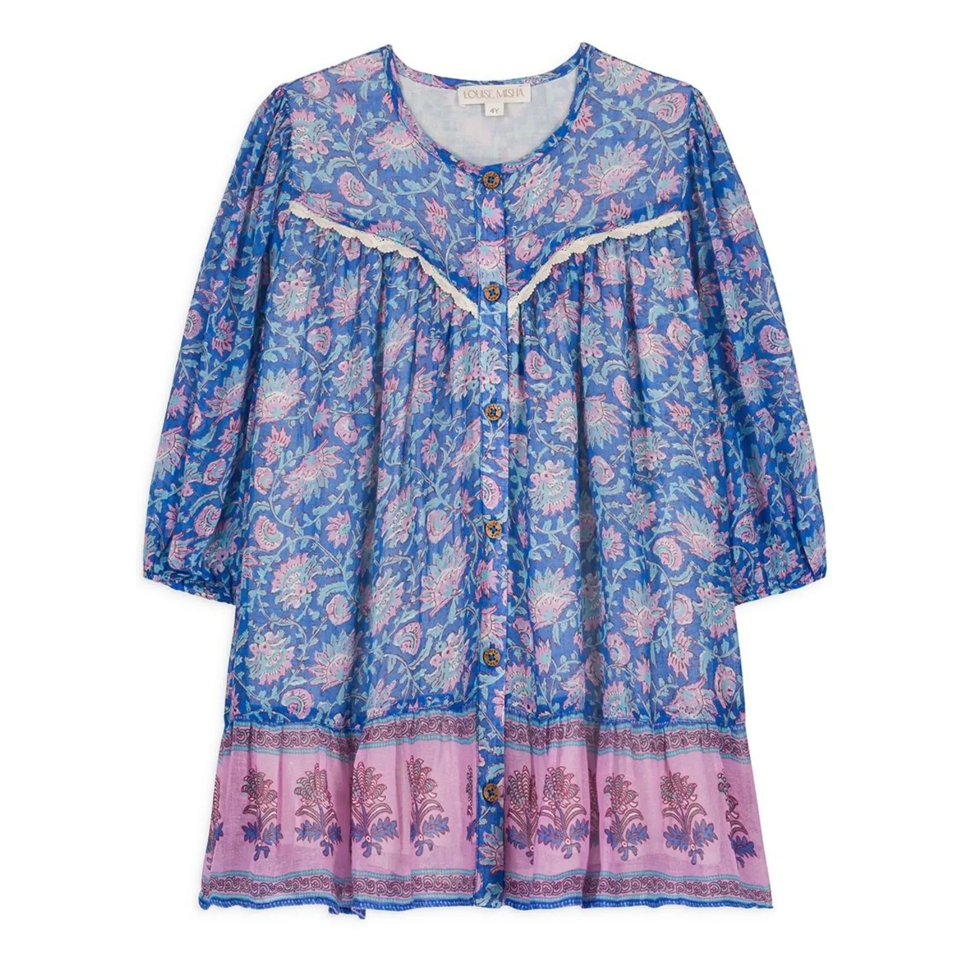 Louise Misha - Vestido de algodón orgánico Conny | Azul