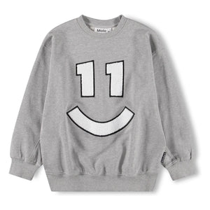 Molo - Sudadera Magni n.º 11 Smile Algodón orgánico | Gris melange