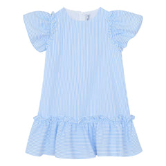 Tartine et Chocolat - Vestido de rayas con volantes | Azul