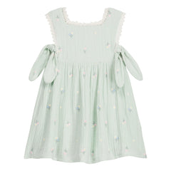 Louise Misha - Vestido de babero Aloisa Fleurie Pilili | Verde almendra