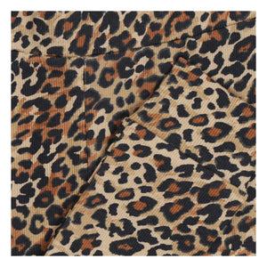 Tumble N'Dry - Leggings acanalados de algodón orgánico Cedro Leopardo | Marrón