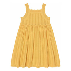FUB - Vestido de Verano de Algodón Orgánico de Punto Fino | Mostaza