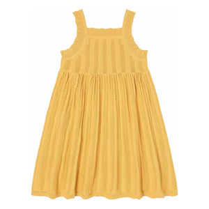 FUB - Vestido de Verano de Algodón Orgánico de Punto Fino | Mostaza