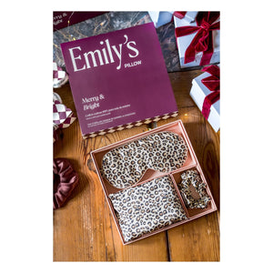 Emily's Pillow - Set de dormir de seda con estampado de leopardo