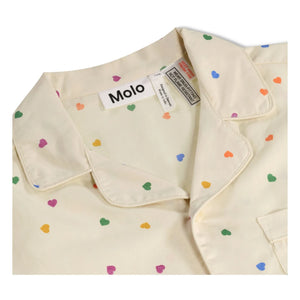Molo - Pijama Corto de Algodón Orgánico Lexi Hearts | Crudo