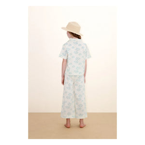 Tinycottons - Conjunto de camisa y pantalón con estampado floral | Blanco