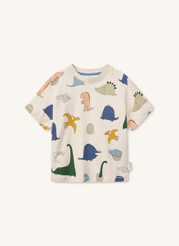 Liewood - Francis Dinosaurs Camiseta de Algodón Orgánico | Color Arena
