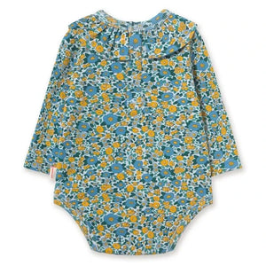 Tinycottons - Body de algodón orgánico acanalado con estampado floral | Azul