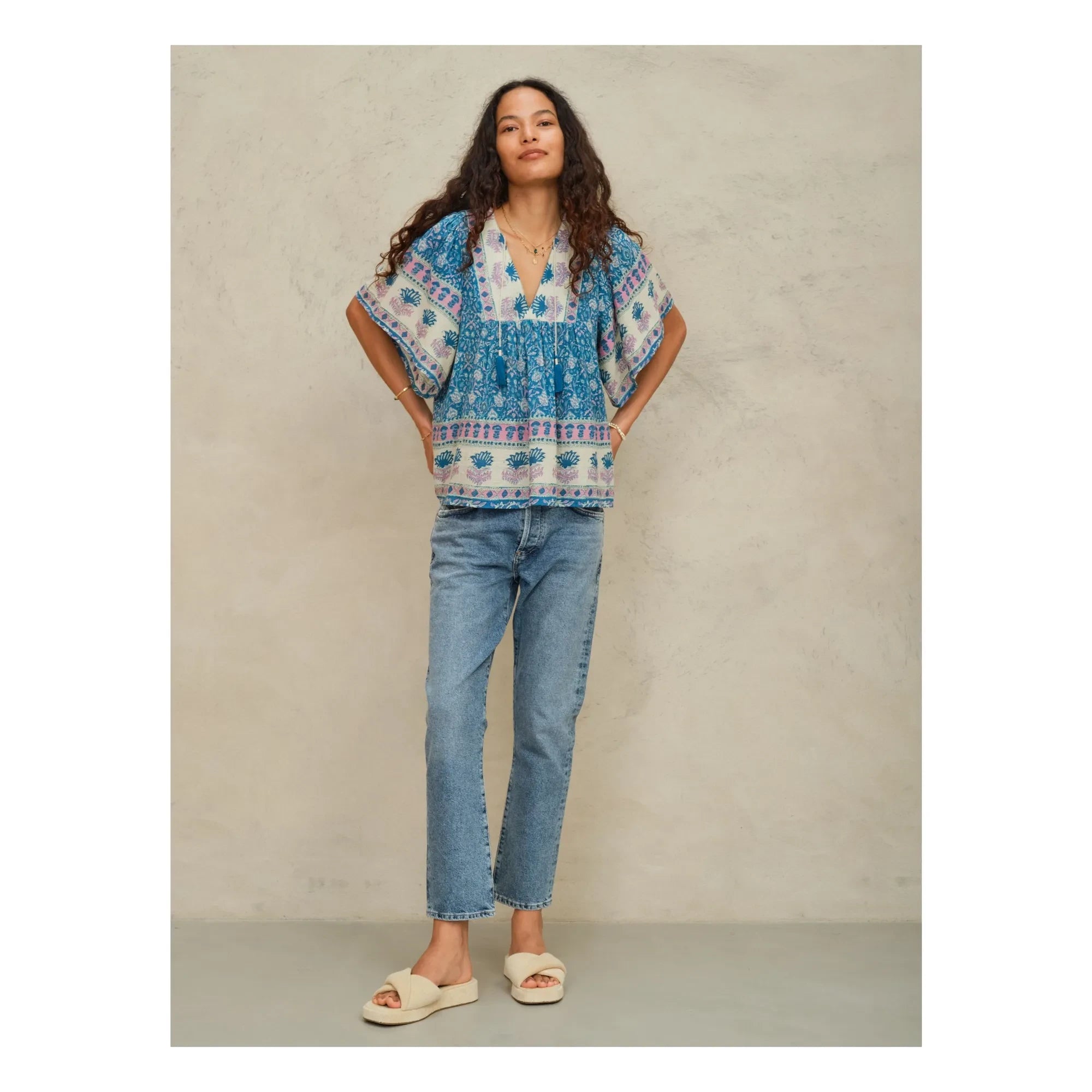 M.A.B.E. - Myla Blusa de algodón | Azul