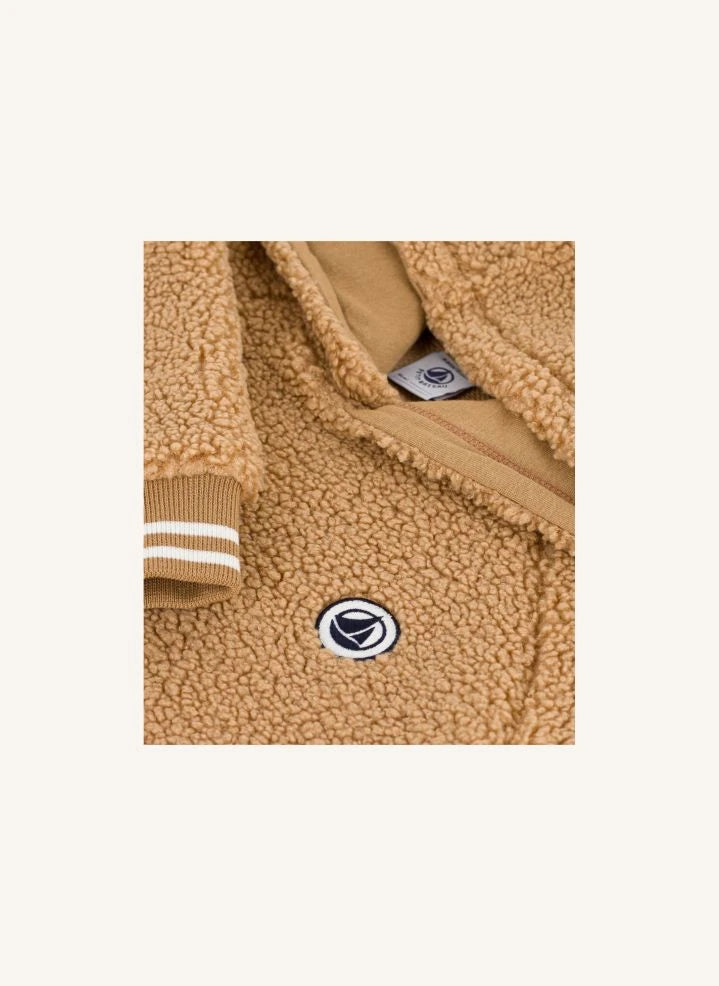 Petit Bateau - Sudadera estilo sherpa | Camel