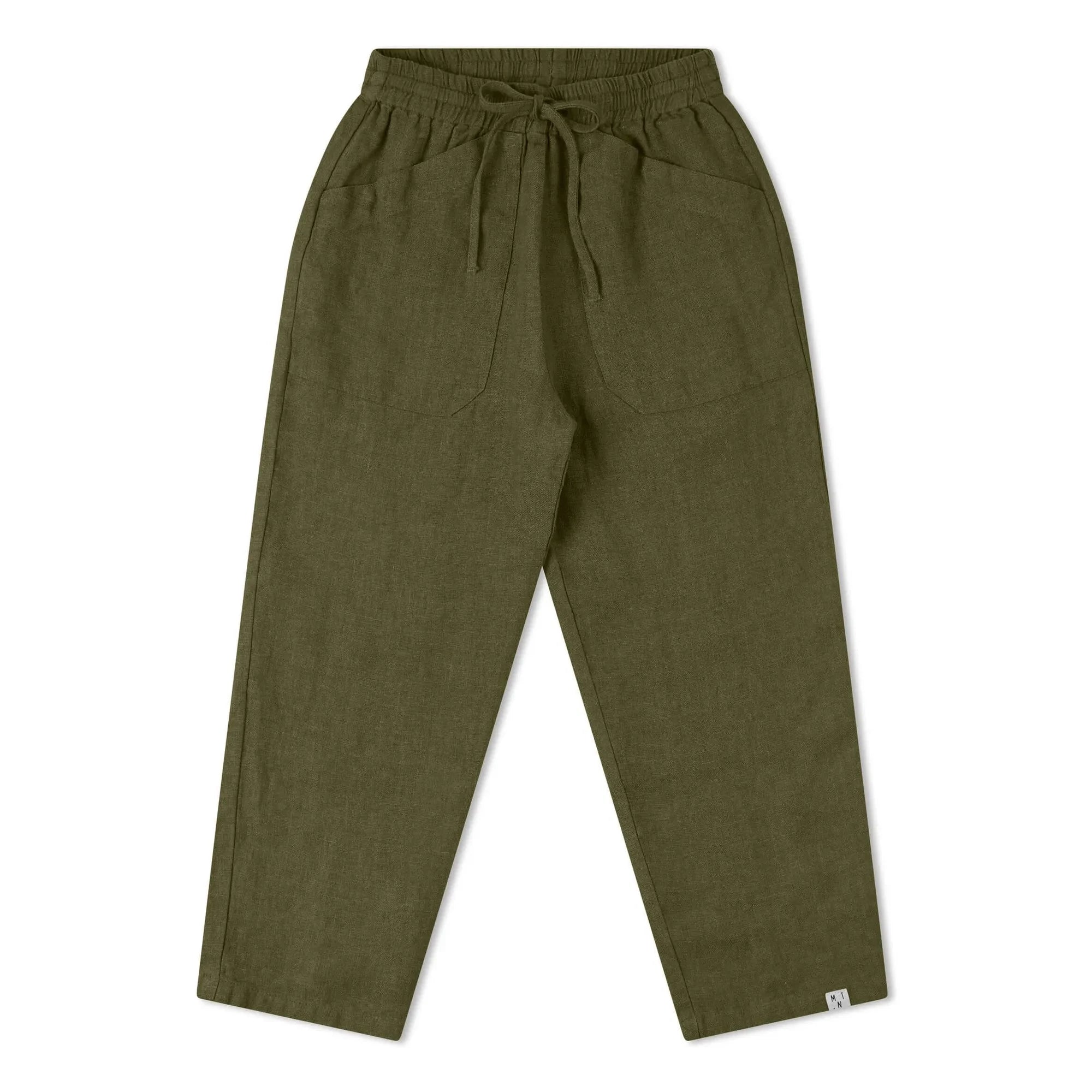 Matona - Pantalón de lino de jardín | Verde oliva