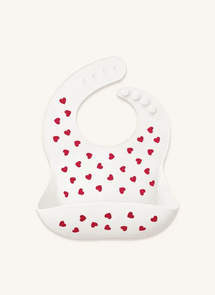 Elhée - "Full Of Love" Babero de silicona | Rojo