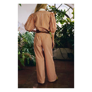 Maria de la Orden - Pantalón de rayas de algodón Romeo | Naranja