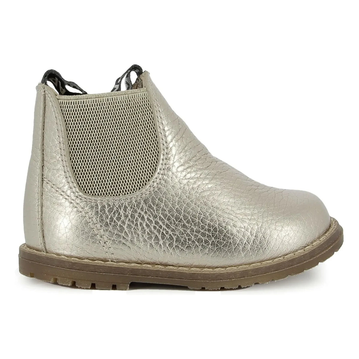 Botines de piel granulada con cremallera Pom d'Api - Bob Jod | Dorado