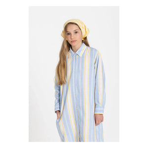 Smallable Kid - Vestido camisero de rayas Leya | Azul claro