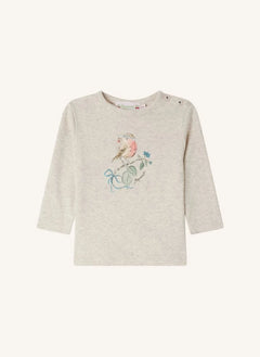 Bonpoint - Tahsina organik pamuklu fitilli T-shirt | Heather beige