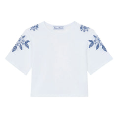 Tartine et Chocolat - Camiseta bordada con flores | Blanco