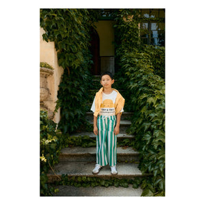 Tinycottons - Pantalón pequeño a rayas verdes