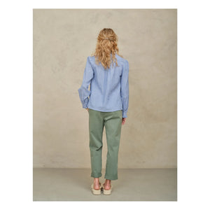 M.A.B.E. - Blusa a rayas de algodón Chrissie | Azul