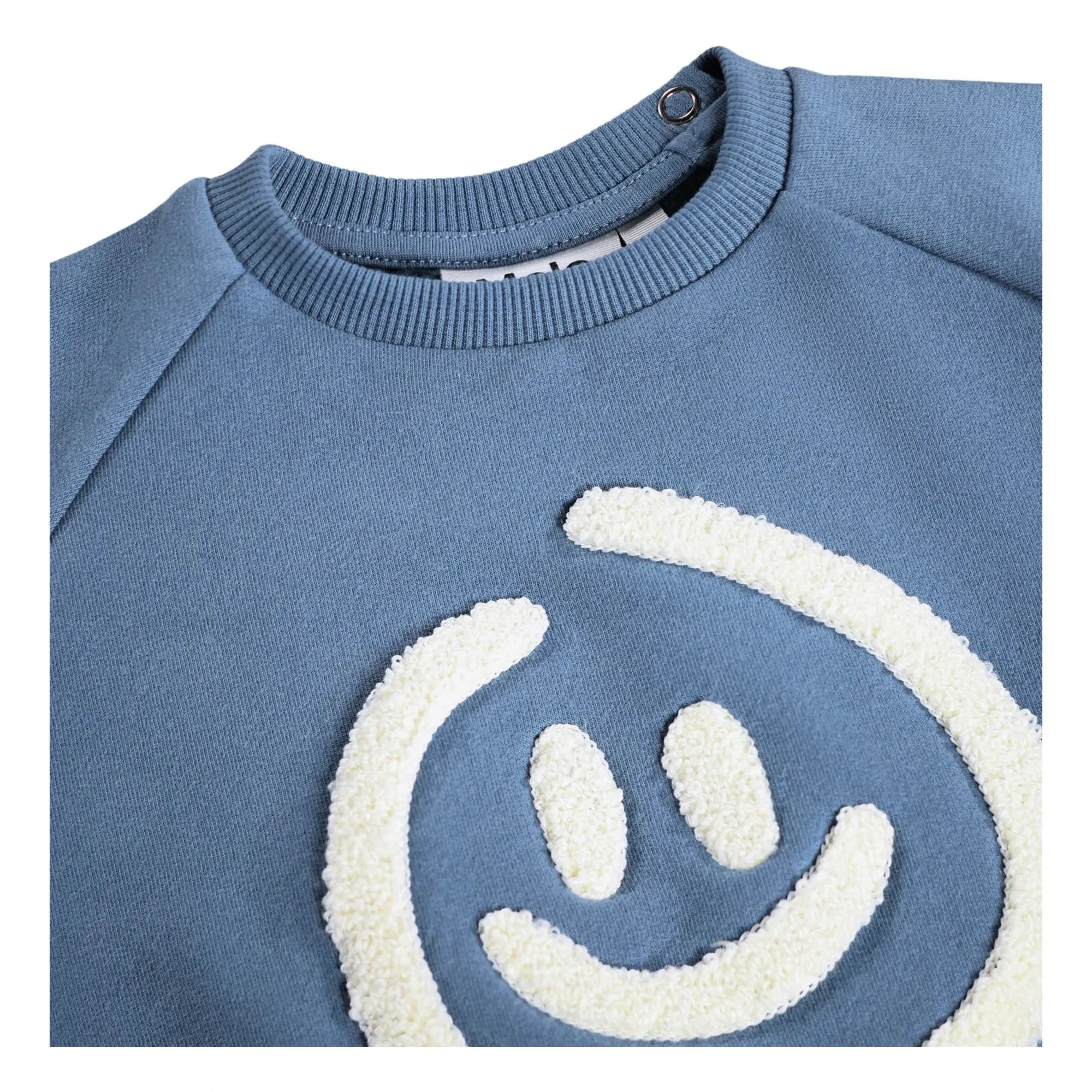 Molo - Sudadera Disk Smiley de algodón orgánico | Azul claro