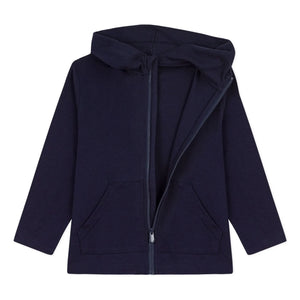 Petit Bateau - Sudadera con capucha y cremallera | Azul marino