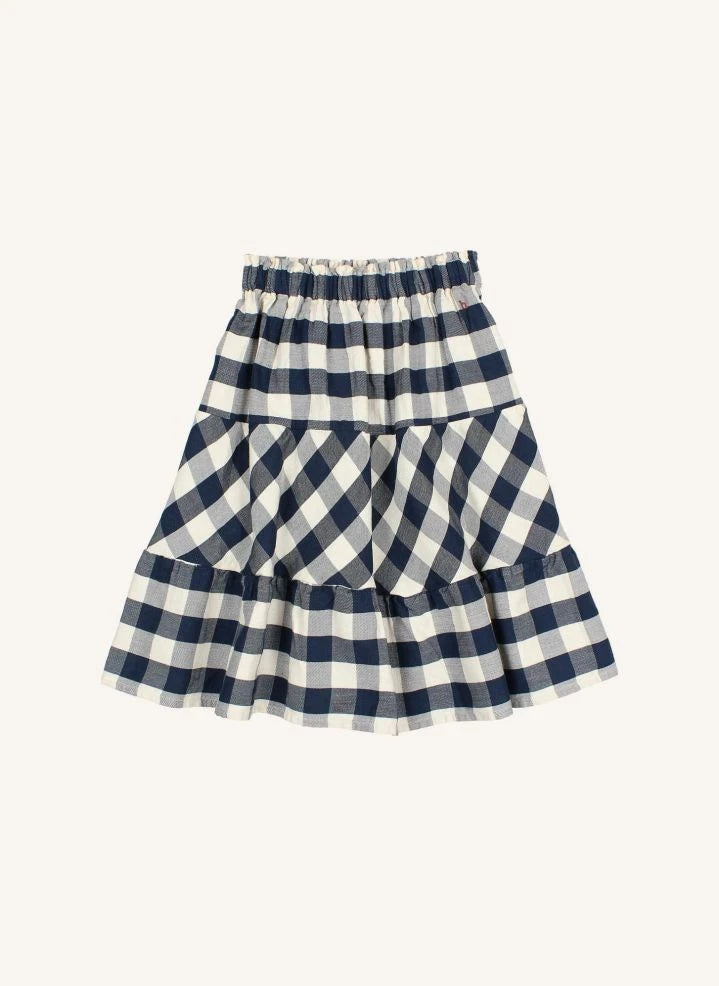 Búho - Falda de cuadros vichy | Azul marino