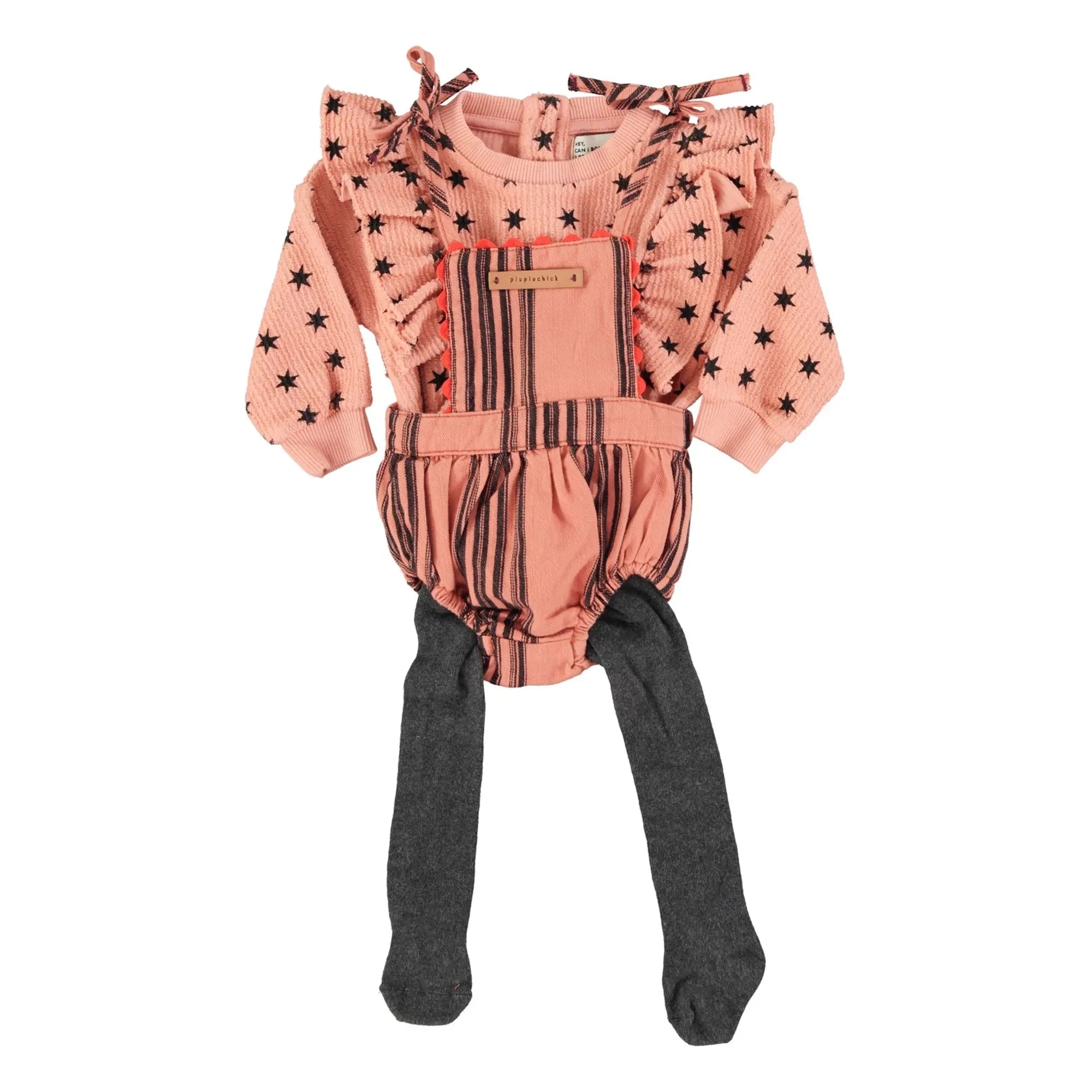 Piupiuchick - Sudadera de rayas Estrellas Algodón orgánico | Coral