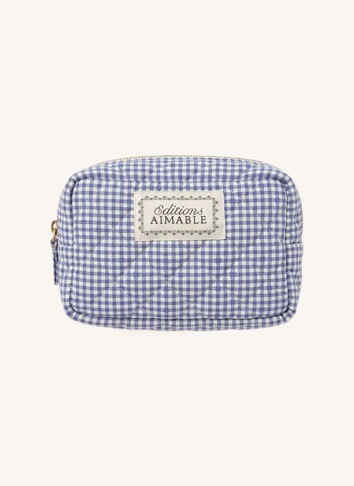 Editions Aimable - Bolsa de cuidado Tuscany | Vichy azul de algodón