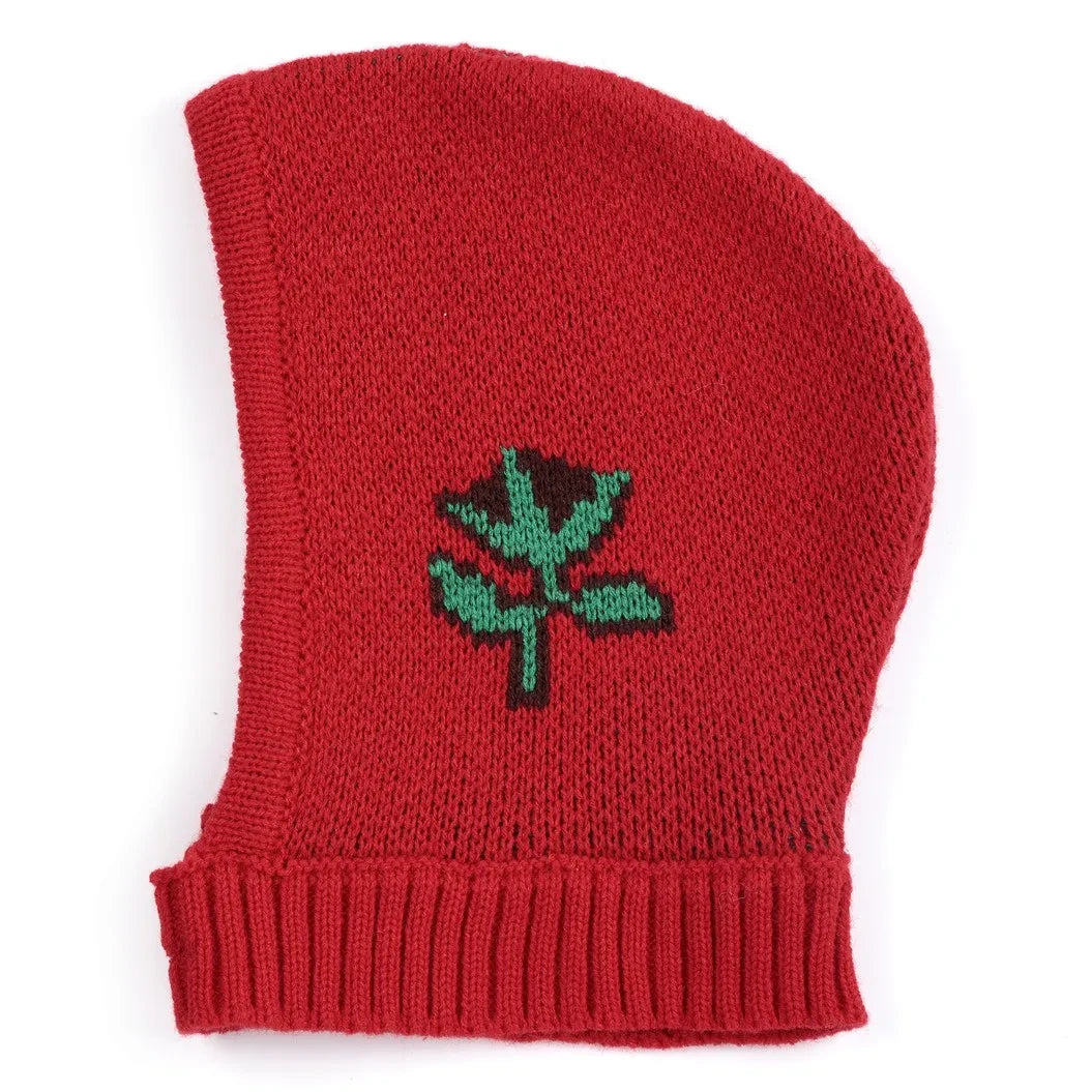 Bobo Choses - Balaclava de flores de fibras recicladas | Rojo