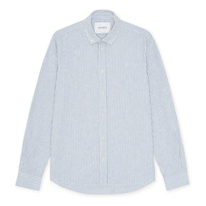 Les Deux - Camisa a rayas Konrad Lino | Azul celeste