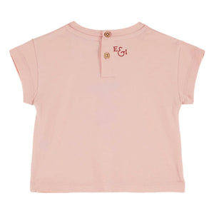Emile et Ida - Camiseta rosa lisa de algodón orgánico con fruta