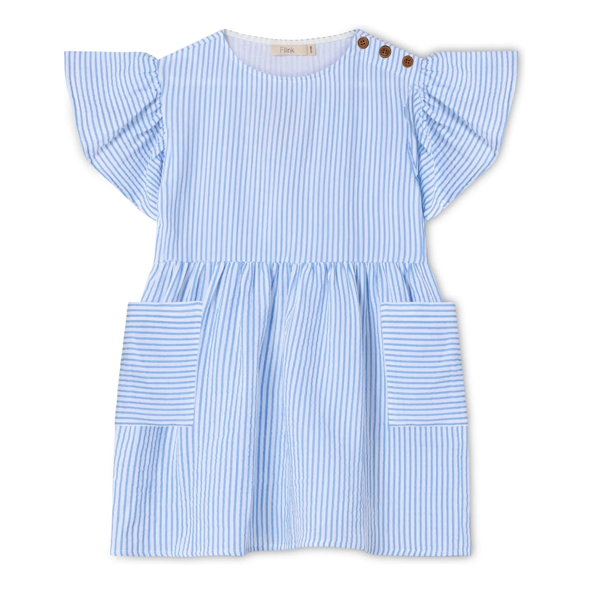Fliink - Vestido Cha Cha a rayas | Azul claro