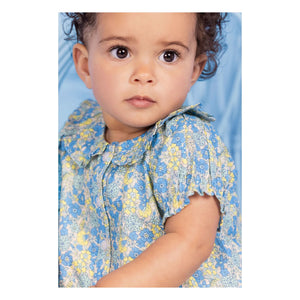 Bonton - Aria Fleurie Claudine Yaka Bluz | Mavi