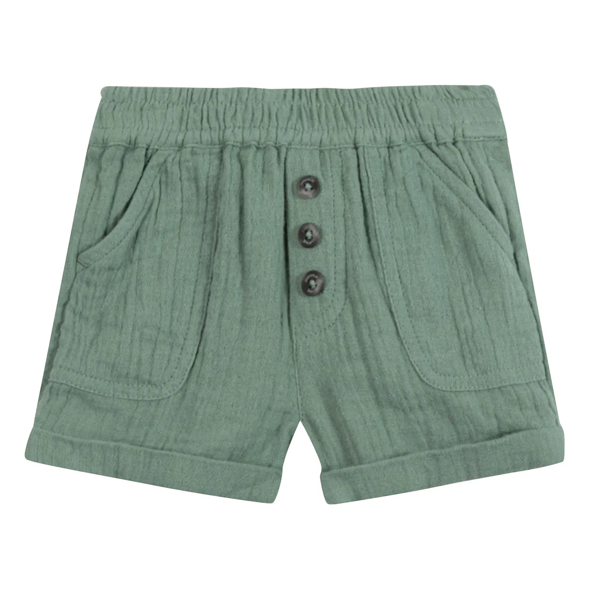 Tartine et Chocolat - Pantalones Cortos de Gasa Abotonados de Algodón | Caqui