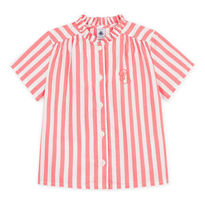 Petit Bateau - Blusa de algodón orgánico a rayas | Coral