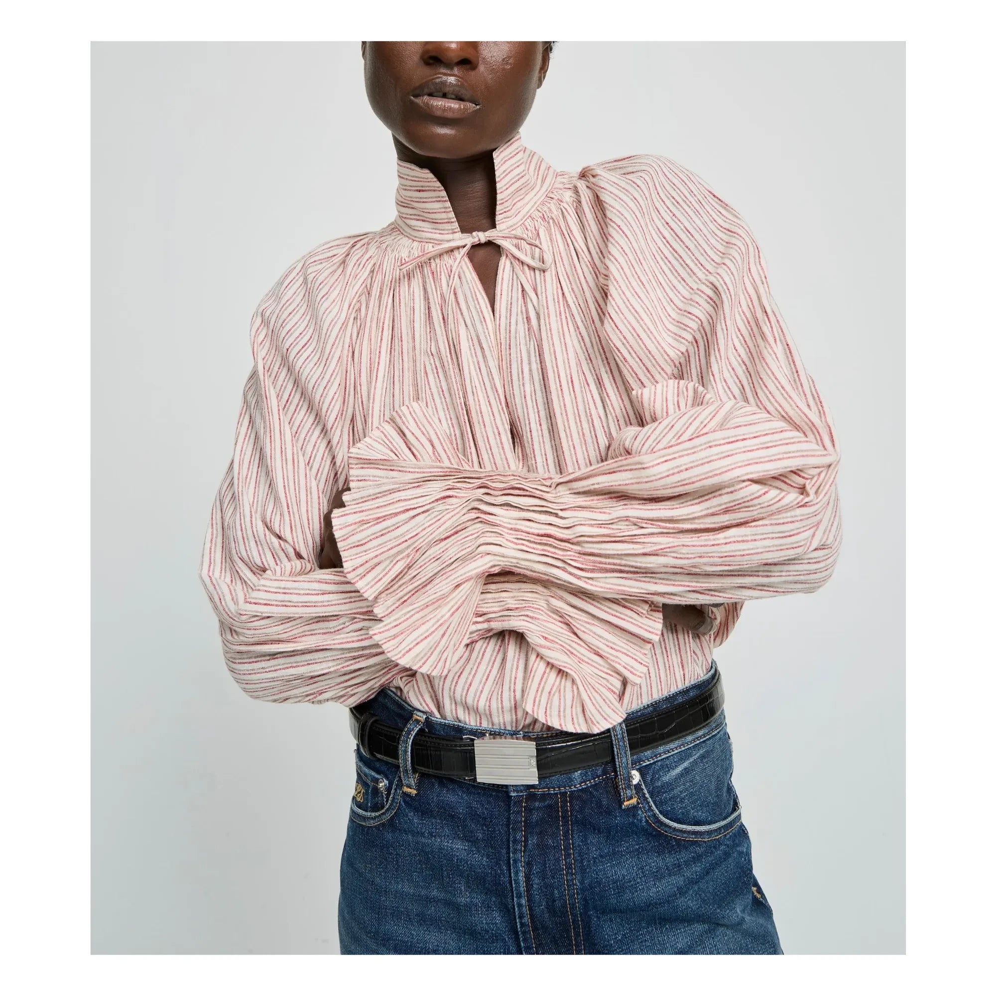 Laurence Bras - Blusa de algodón a rayas Wheela | Beige