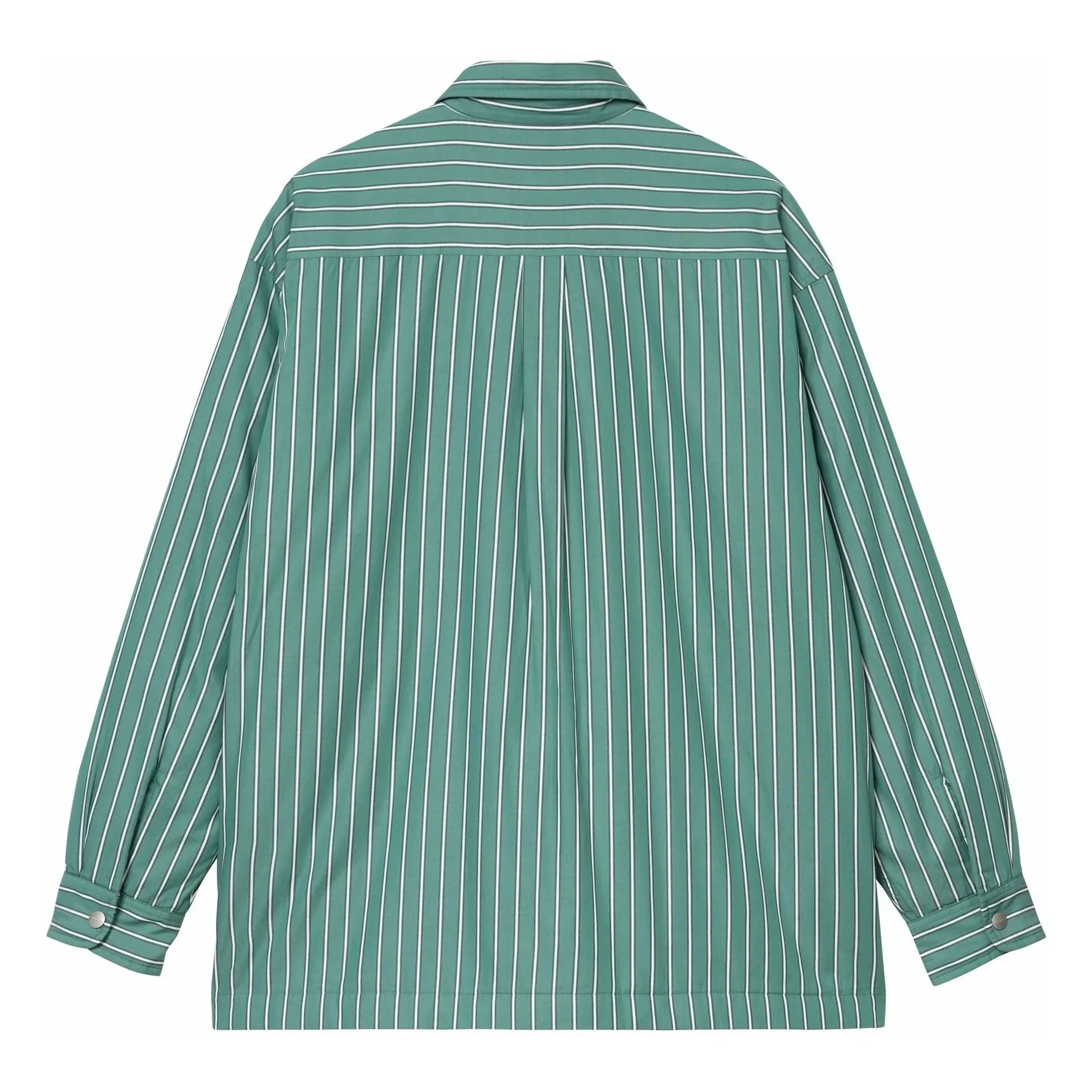 Carhartt WIP - Sobrecamisa de popelina de algodón a rayas Grimsby | Verde