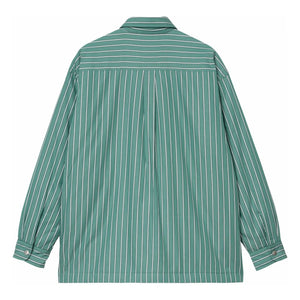 Carhartt WIP - Sobrecamisa de popelina de algodón a rayas Grimsby | Verde