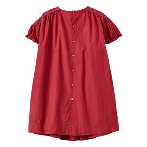 Caramel - Vestido fruncido de moringa | Rojo cereza