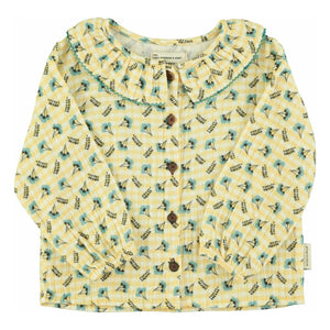 Piupiuchick - Blusa de cuello claudine floral | Amarillo