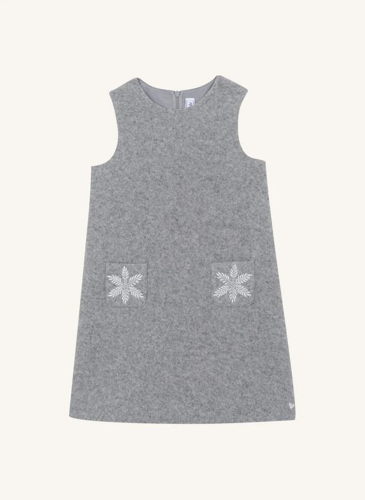 Tartine et Chocolat - Vestido de lana con detalle de bolsillo | Gris jaspeado