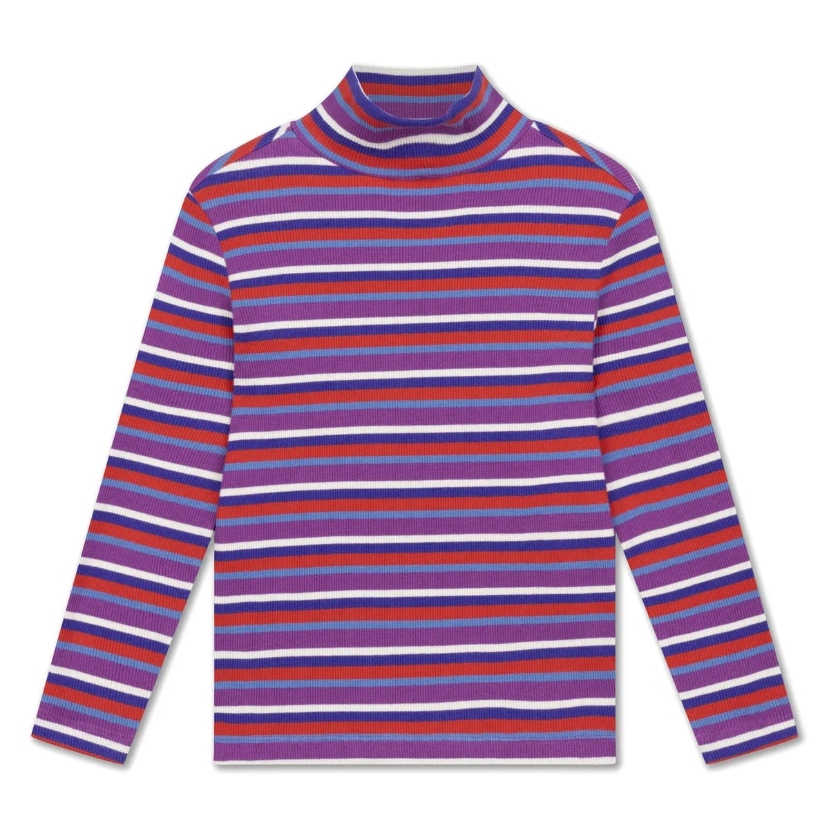 Repose AMS - Cuello cisne de algodón orgánico a rayas | Morado
